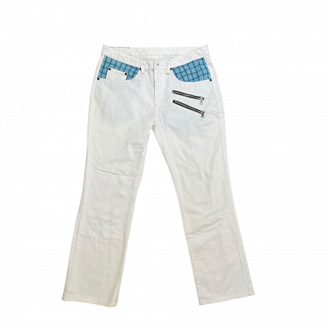 WHITE / PLAID HYBRID DENIM
