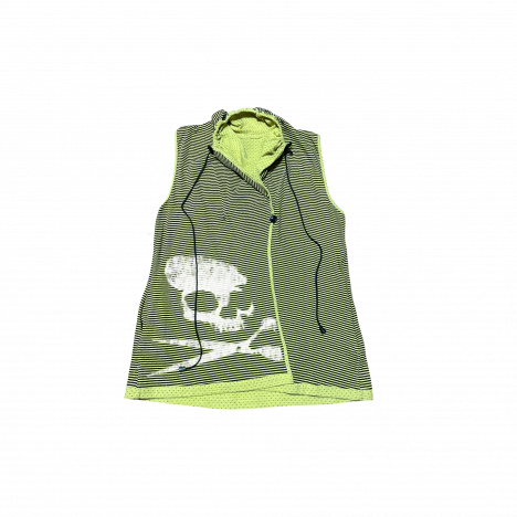 BLACK/GREEN STRIPED VEST