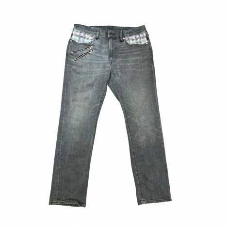 GREY / PLAID HYBRID DENIM