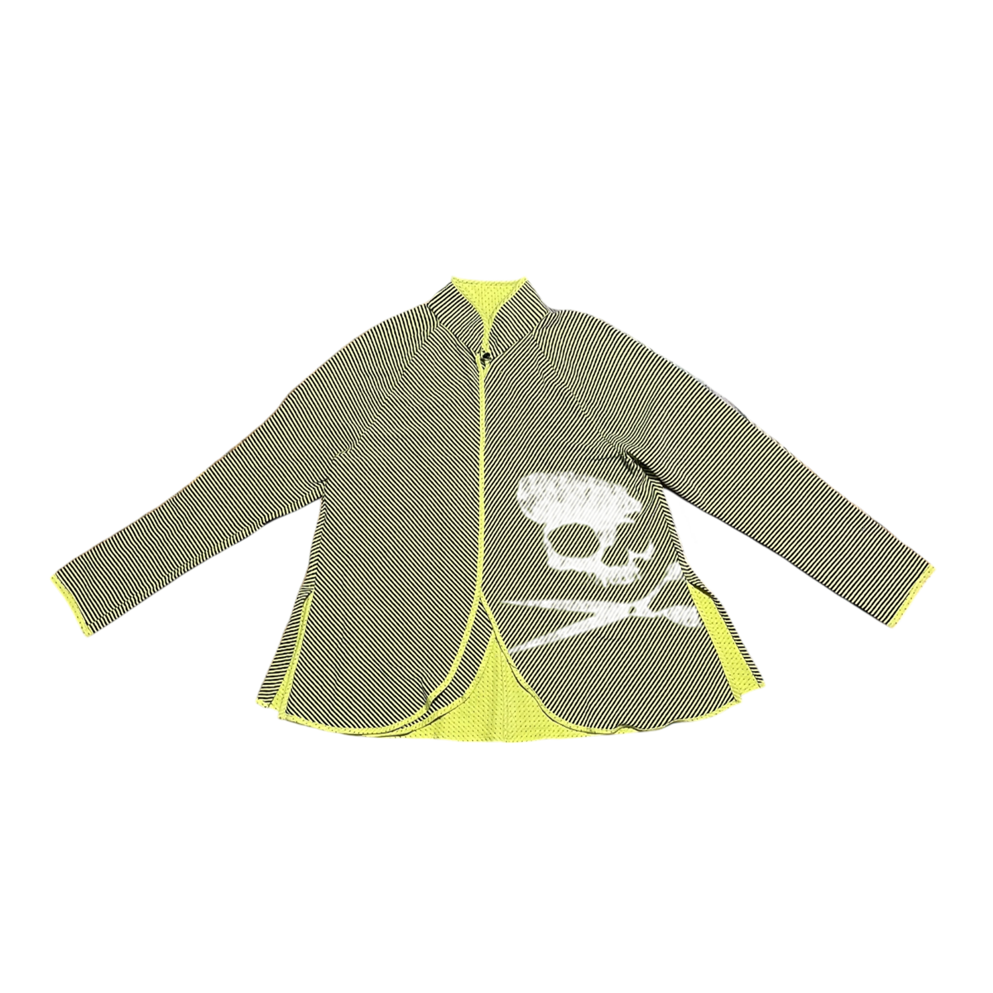 BLACK/GREEN STRIPED MANDARIN JACKET