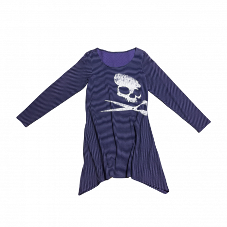 BLACK/PURPLE STRIPED LONGSLEEVE DRESS SHIRT