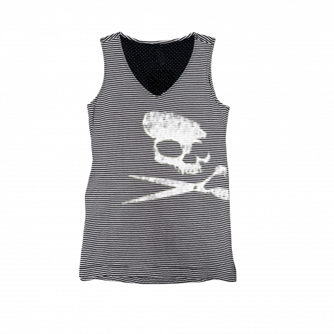 BLACK/WHITE STRIPED TANK TOP