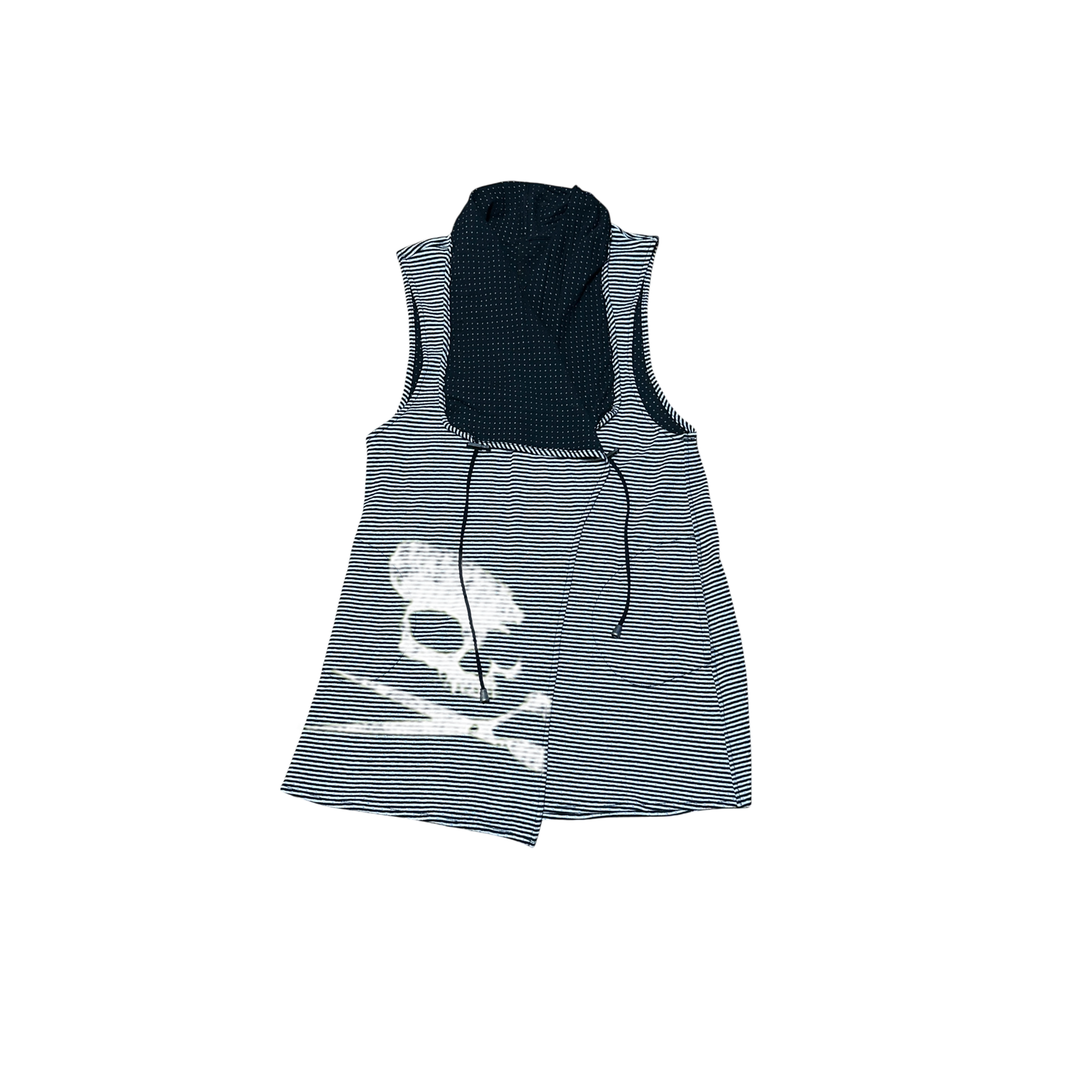 BLACK/GREY STRIPED VEST