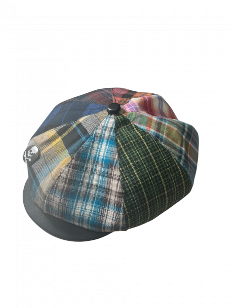 PLAID HYBRID NEWSBOY CAP