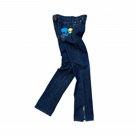 MENS LOWRISE SKINNY SKULL ZIPPER JEANS