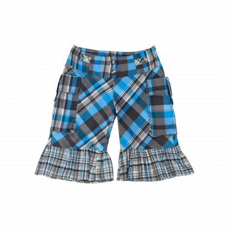 WOMENS PLAID CAPRI CARGOS